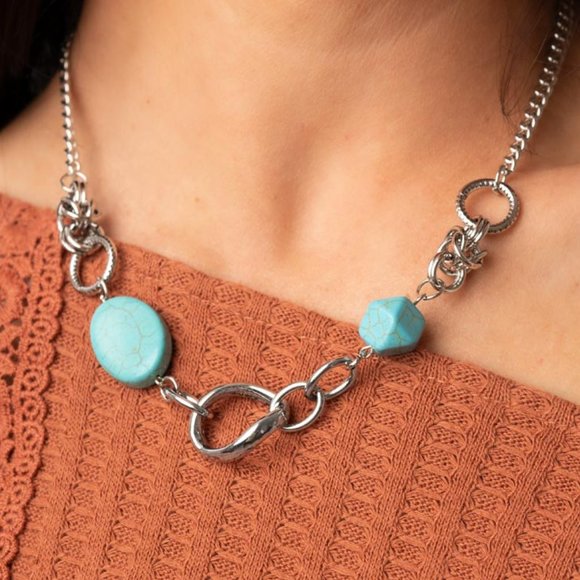 paparazzi Jewelry - Sonoran Solo - Blue Necklace